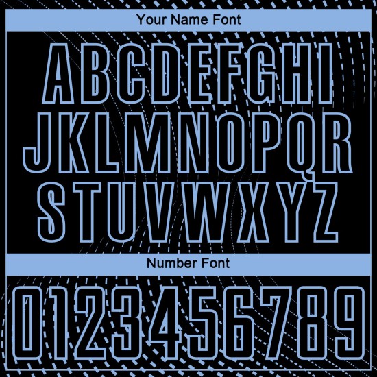 Uniforme de fútbol con líneas de sublimación geométricas, camiseta negra personalizada, azul claro Uniforme de fútbol con líneas de sublimación geométricas, camiseta negra personalizada, azul claro