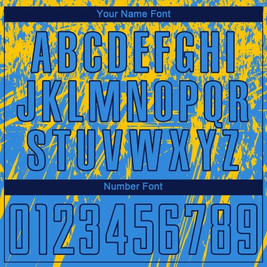 Camiseta personalizada de fútbol con sublimación de polvo azul marino y amarillo