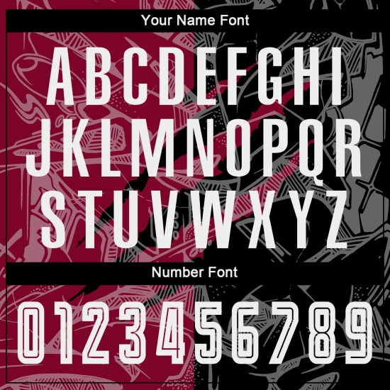 Camiseta de fútbol rasca y gana, uniforme de sublimación, personalizada, con estampado de grafiti en negro y granate.