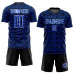 Camiseta de fútbol Thunder con formas geométricas, uniforme, negro y blanco, sublimación personalizada, azul