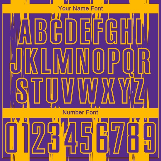 Uniforme de fútbol de sublimación con rayas doradas y moradas, personalizado y abstracto