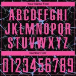 Camiseta de uniforme de fútbol negra sublimada rosa-azul claro personalizada