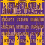 Uniforme de fútbol de sublimación con rayas doradas y moradas, personalizado y abstracto