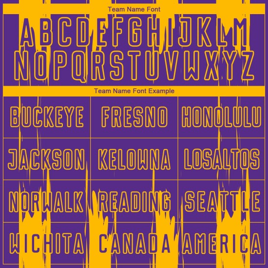 Uniforme de fútbol de sublimación con rayas doradas y moradas, personalizado y abstracto