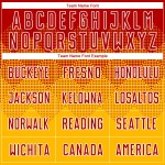 Camiseta de fútbol personalizada sublimada en dorado, rojo y blanco Camiseta de fútbol personalizada sublimada en dorado, rojo y blanco