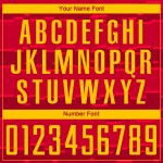 Camiseta de fútbol personalizada con sublimación, color dorado, negro y rojo