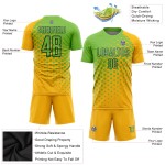 Camiseta de fútbol personalizada de sublimación en verde azulado y dorado neón