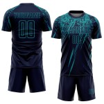 Camiseta de fútbol de sublimación verde azulado personalizada