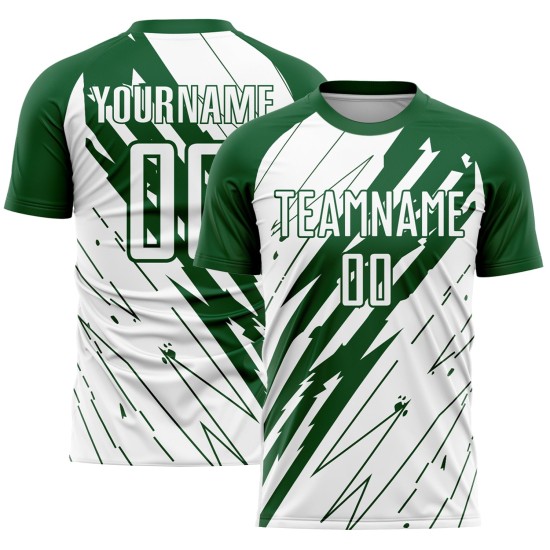 Uniforme de fútbol Kelly White personalizado, camiseta de sublimación verde