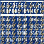 Camiseta de fútbol personalizada dorada con sublimación, color blanco y zigzag antiguo.