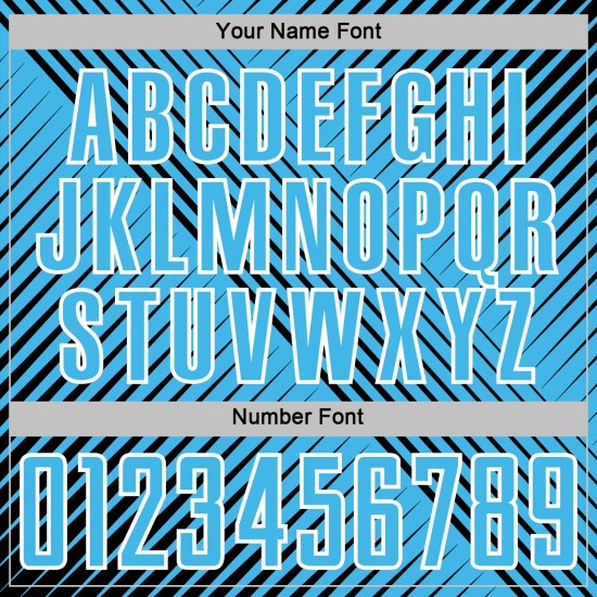 Camiseta de fútbol personalizada azul-blanca de línea de sublimación negra, uniforme Sky