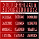 Camiseta de fútbol personalizada con degradado de línea, uniforme de sublimación negro, rojo y blanco