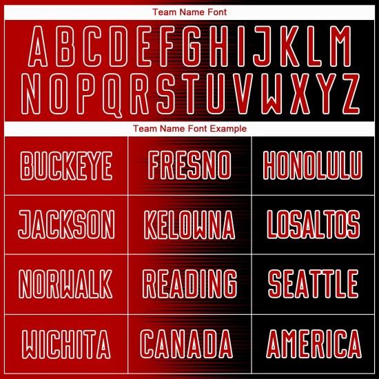 Camiseta de fútbol personalizada con degradado de línea, uniforme de sublimación negro, rojo y blanco