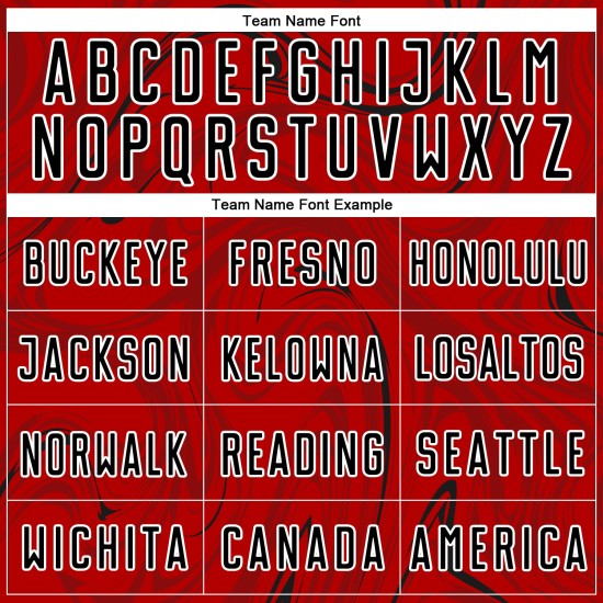 Camiseta de fútbol roja fluida abstracta, negra y blanca, uniforme de sublimación personalizado