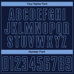 Camiseta de fútbol de rayas azul claro personalizada con degradado por sublimación, uniforme azul marino de moda Camiseta de fútbol de rayas azul claro personalizada con degradado por sublimación, uniforme azul marino de moda