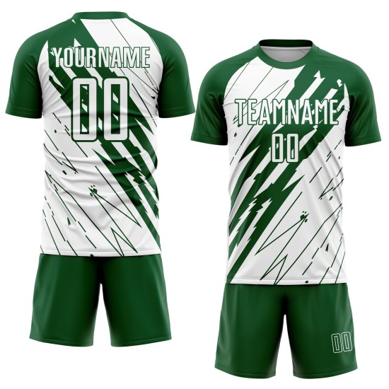 Uniforme de fútbol Kelly White personalizado, camiseta de sublimación verde