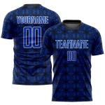 Camiseta de fútbol Thunder con formas geométricas, uniforme, negro y blanco, sublimación personalizada, azul