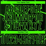 Camiseta de fútbol Aurora verde relámpago, uniforme negro de sublimación, personalizada Camiseta de fútbol Aurora verde relámpago, uniforme negro de sublimación, personalizada