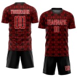 Camiseta de fútbol con diseño geométrico, color blanco y negro, personalizada, sublimación, roja Camiseta de fútbol con diseño geométrico, color blanco y negro, personalizada, sublimación, roja
