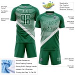 Camiseta de sublimación blanca a rayas personalizada Kelly Uniforme de fútbol verde