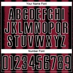 Camiseta de fútbol personalizada de sublimación en negro carmesí y blanco.