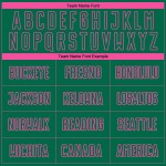 Camiseta de fútbol personalizada Kelly con sublimación, de rayas verdes y rosas, de moda