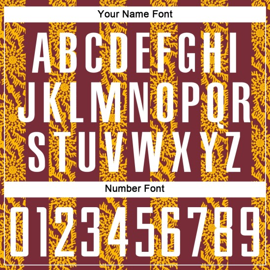 Uniforme de fútbol personalizado con sublimación, blanco, dorado y burdeos, abstracto.