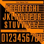 Camiseta de fútbol personalizada con rayas naranjas y sublimación negra